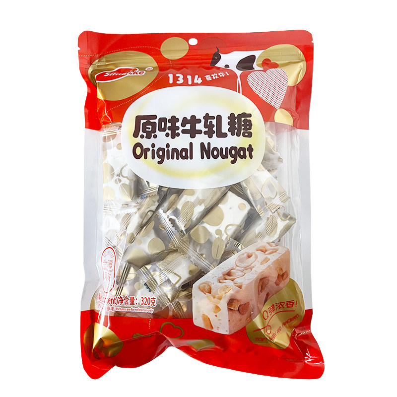 原味牛轧糖袋装花生牛扎糖台湾风味休闲新年货送礼喜糖果零食礼品