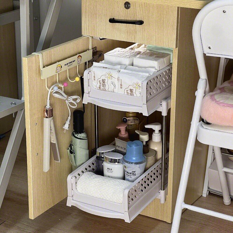 宿舍置物架主机柜收纳神器大学生零食化妆品分层抽拉式收纳柜