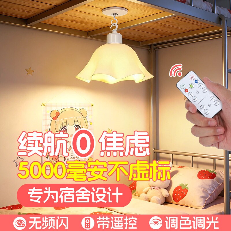 宿舍床上小夜灯专用学生寝室下铺帘内阅读氛围充电长续航悬挂吊灯