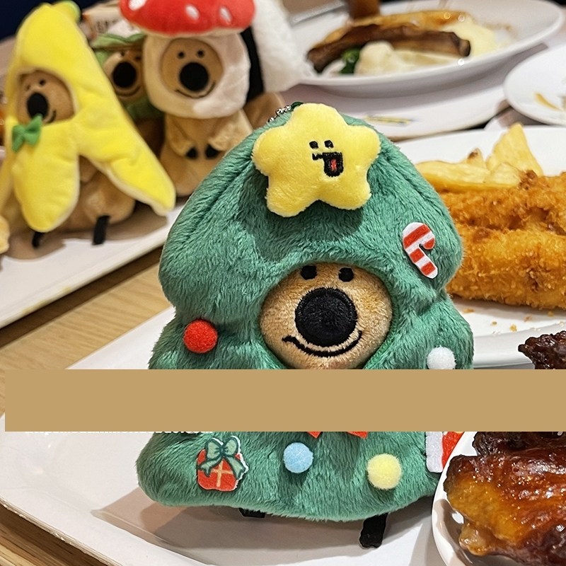 公仔头套披肩披风娃衣玩偶服饰包挂钥匙扣圣诞树10cm衣服综咪玉米