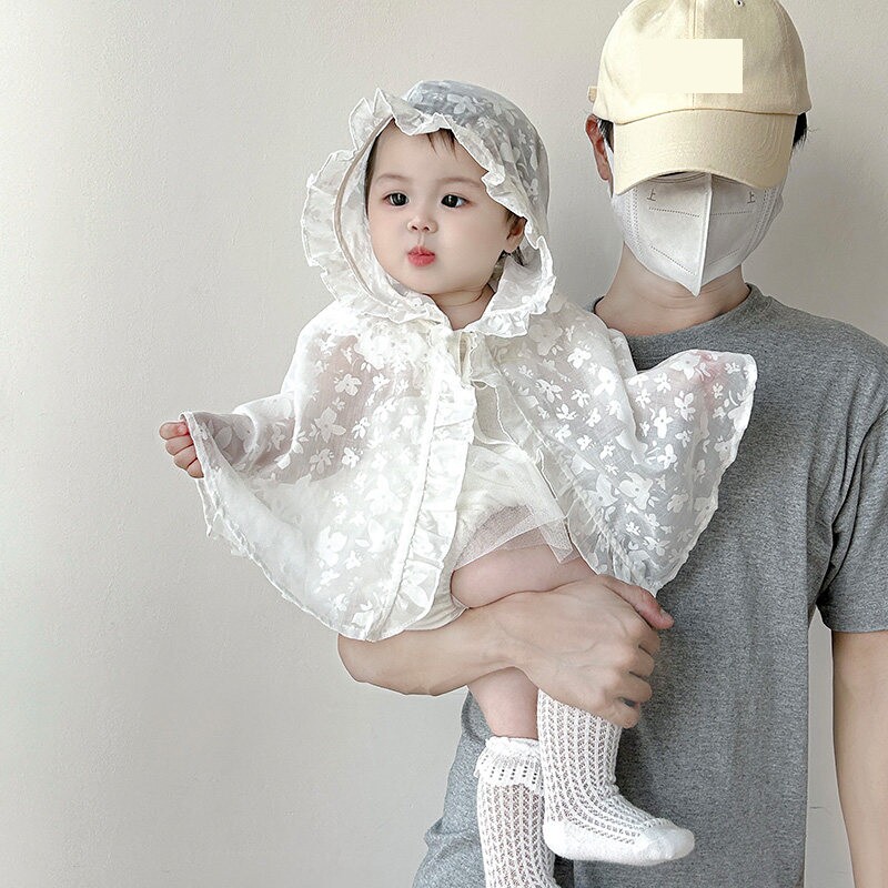 婴儿防晒斗篷夏季薄款小月龄女宝宝披风外出披肩婴幼儿小公主外套