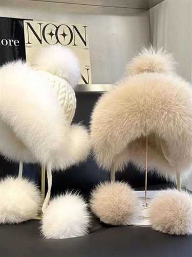 哈尔滨防寒帽子长白山东北雪乡旅游冬季零下暖毛绒帽子显脸小女.