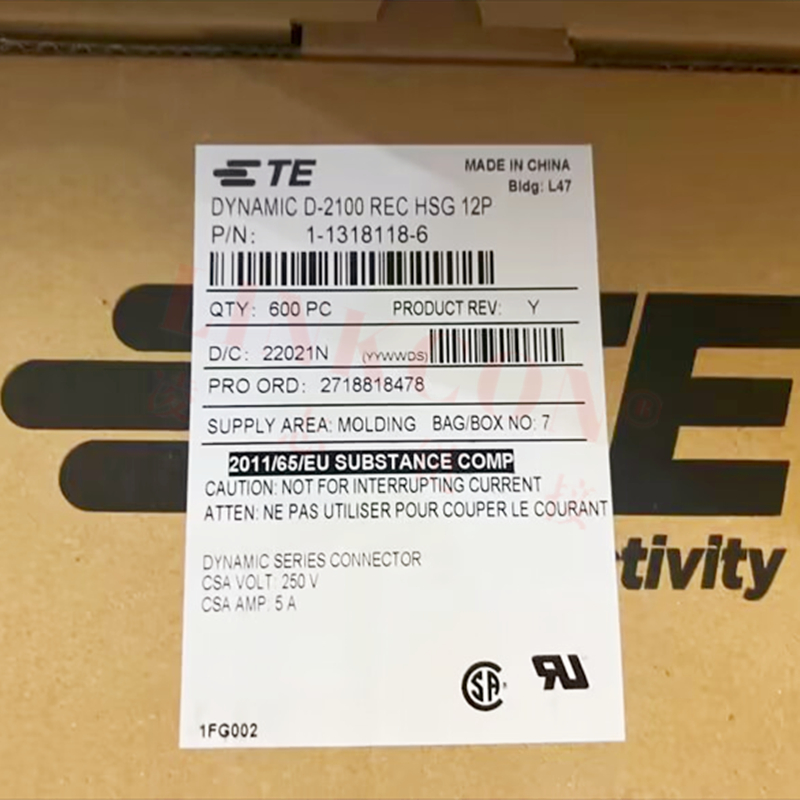 泰科连接器1-1318118-6一个起售