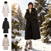 羽绒服冬季 女款 长款 yaya鸭鸭2026新款 外套女白色黑色25中长款 加厚