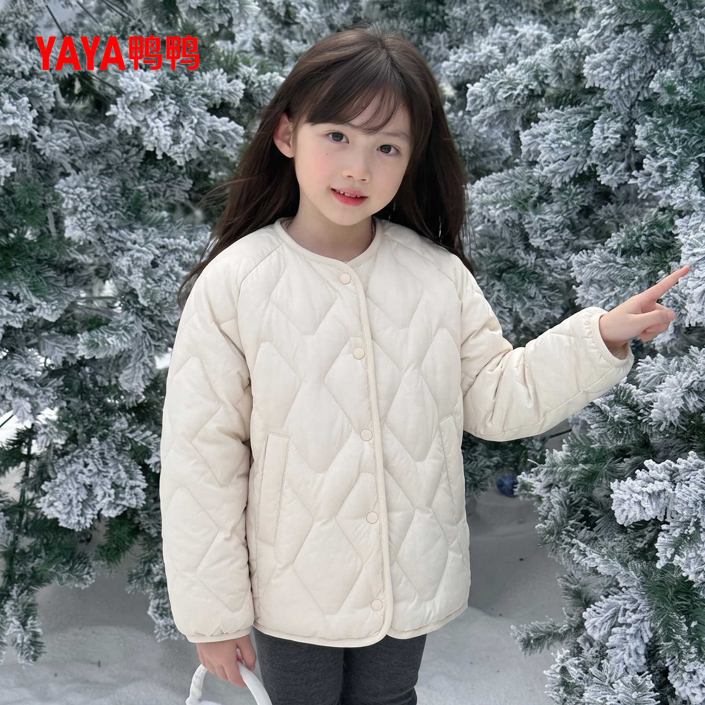 鸭鸭轻薄女童羽绒服超好看的羽绒外套防风保暖户外游玩2026新款