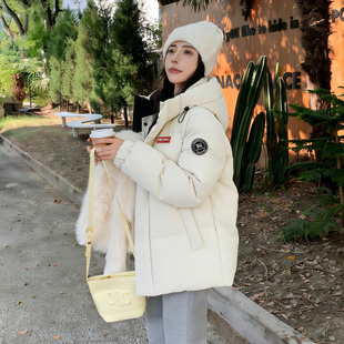 短款羽绒外套女款潮流防风保暖超厚羽绒服新款90鸭绒连帽立领冬装