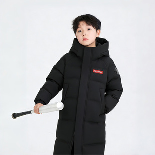 男童2025新款冬装正品加厚保暖外套高充绒量学生男生长款羽绒服