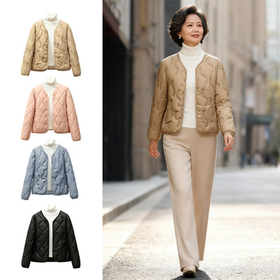 鸭鸭轻薄羽绒服短款外套