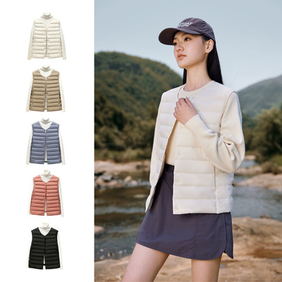 鸭鸭女士短款羽绒马甲