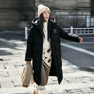 鸭鸭羽绒服女款2025年长款冬装零下极寒黑色冬季保暖加厚新款女装