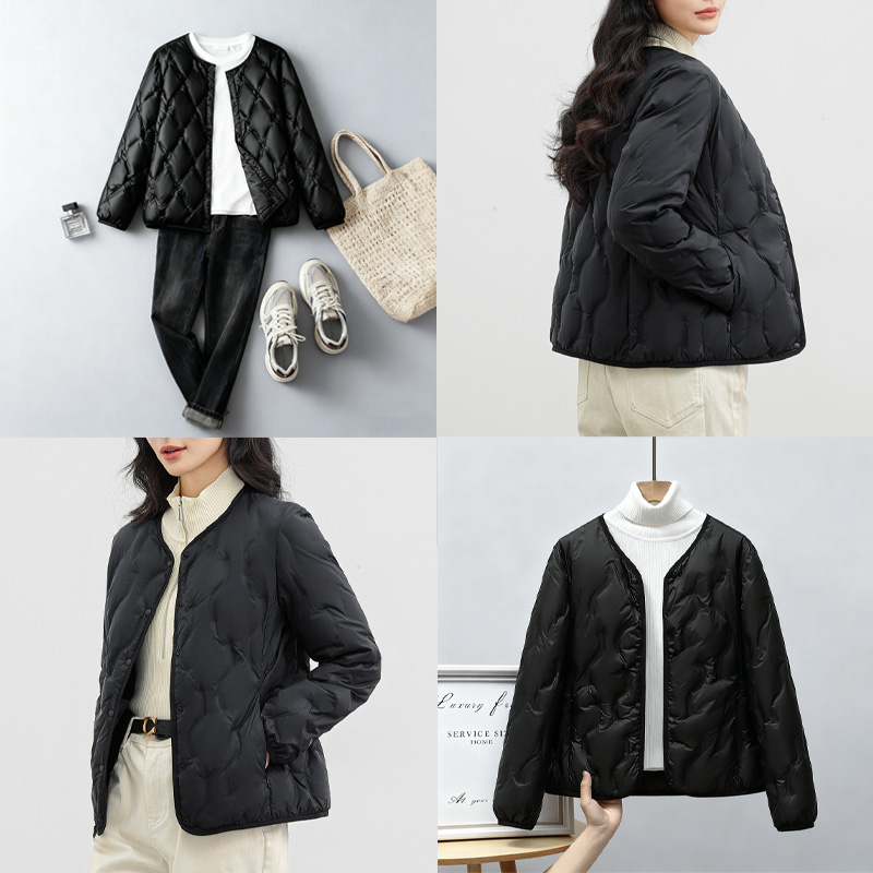 鸭鸭轻薄羽绒服短款外套