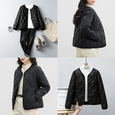 鸭鸭轻薄羽绒服短款外套