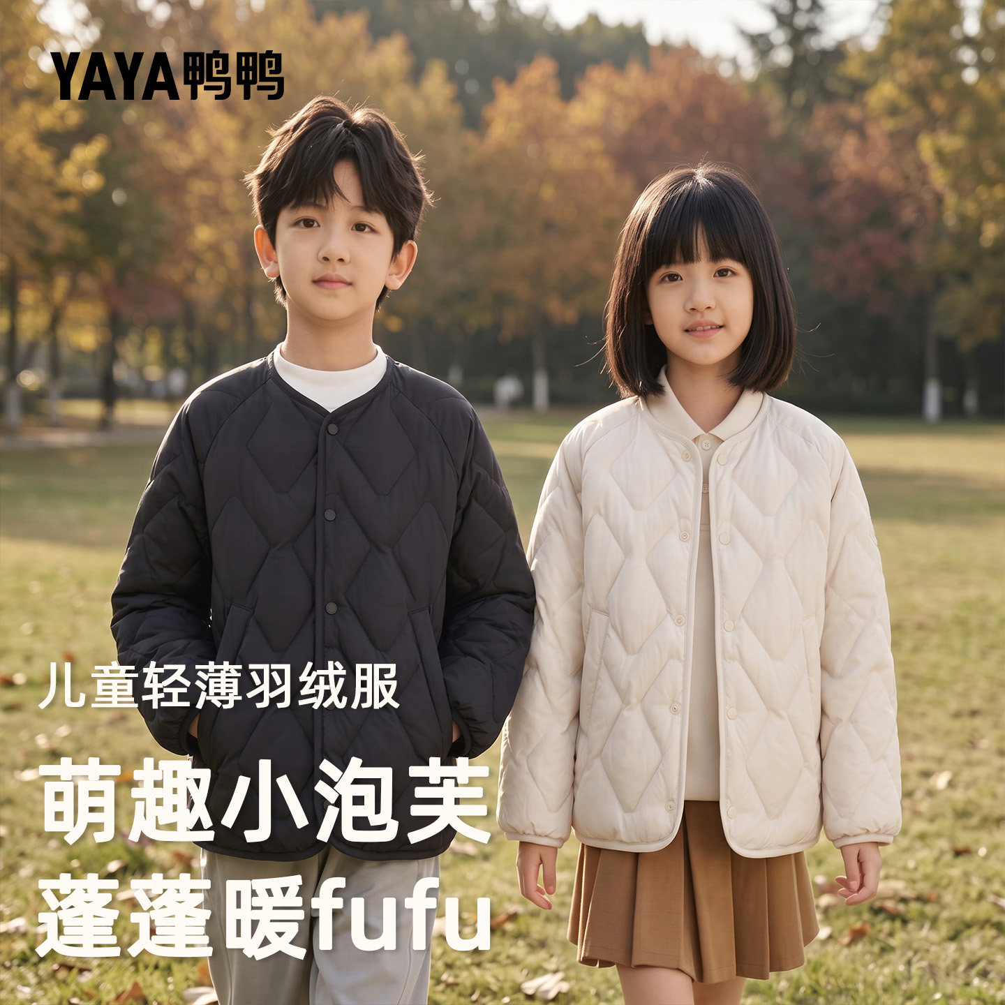 鸭鸭轻薄男童羽绒服2026新款轻薄羽绒服超好看的防风保暖羽绒外套