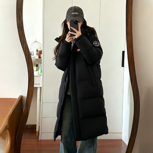 鸭鸭男女羽绒服2025新款长款过膝外套小个子潮流时尚御寒户外冬装