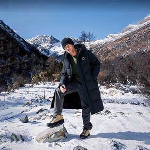 鸭鸭羽绒服男款冬季长款新款保暖纯色过膝外套加厚2026中长款冬装