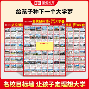 【荣恒】名校目标墙贴985/211 全套3张 985 211名校目标墙贴高考目标大学墙贴 高中教室布置班级墙挂图墙贴 高考志愿填报指南2024