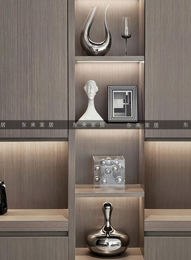 现代客厅高级感摆件样板间电视柜壁龛酒具软装组合搭配轻奢装饰品
