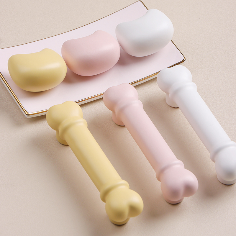 星翡可爱卡通儿童房拉手陶瓷96孔