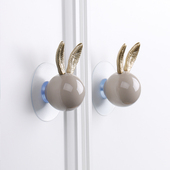 星翡可爱卡通免打孔自粘兔子拉手儿童房衣柜门抽屉柜子玻璃门把手