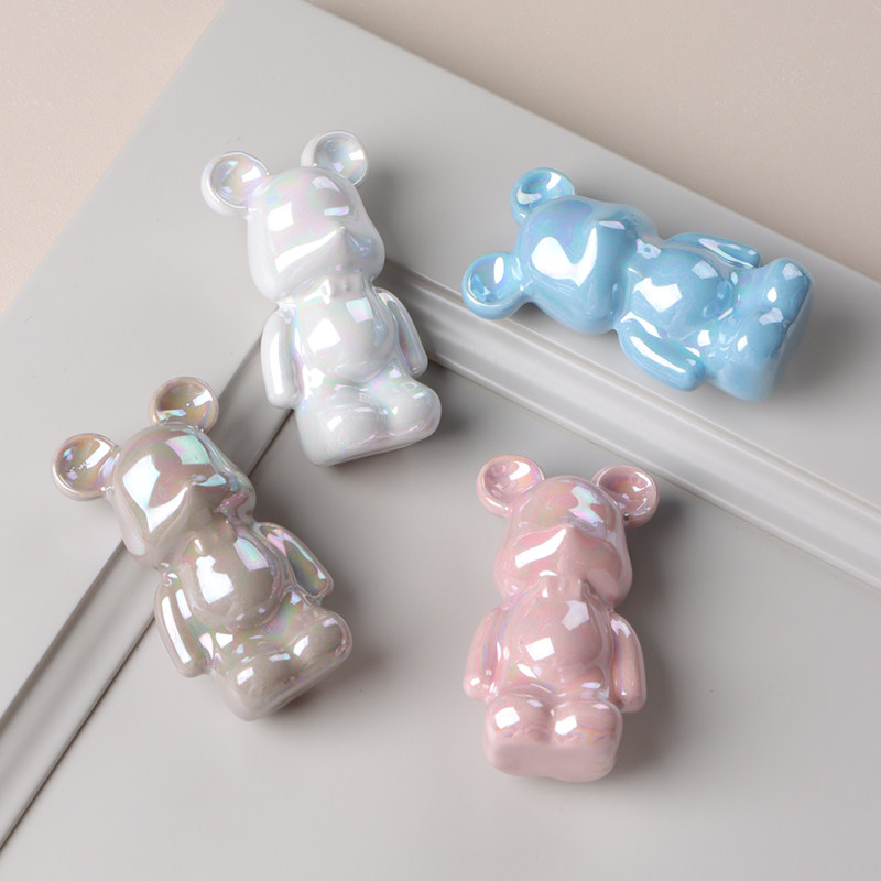 星翡家居暴力熊卡通把手儿童房衣柜拉手抽屉柜子柜门陶瓷彩色轻奢,基础建材,小拉手,淘宝优惠券,粉丝福利购,淘宝优惠卷