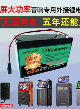 12V锂电池大容量音箱外接电源30AH持久续航广场舞音响KTV用18650