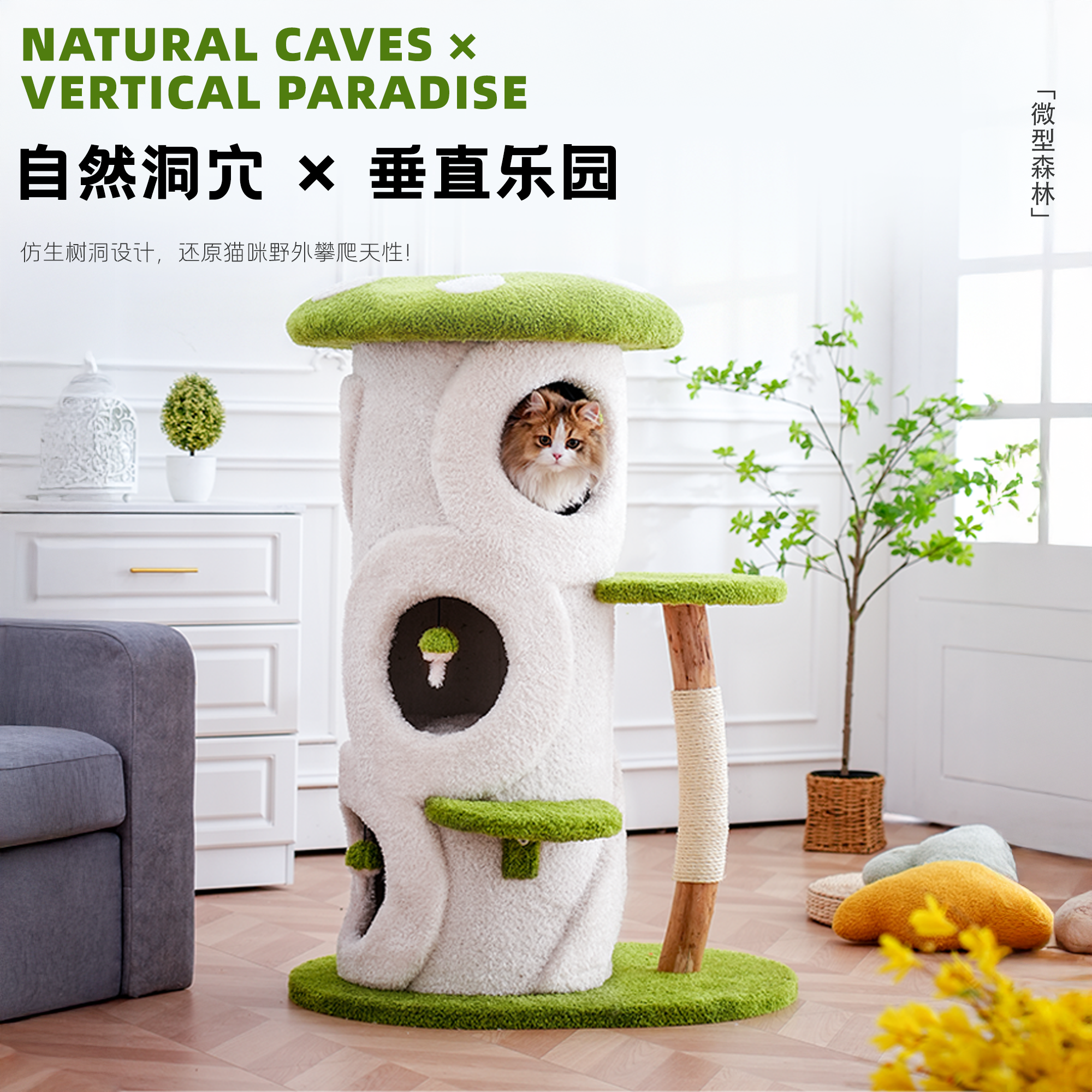 哼尼猫爬架猫窝猫树一体四季通用多层猫窝蘑菇屋多猫家庭不占地,宠物/宠物食品及用品,猫爬架,淘宝优惠券,粉丝福利购,淘宝优惠卷