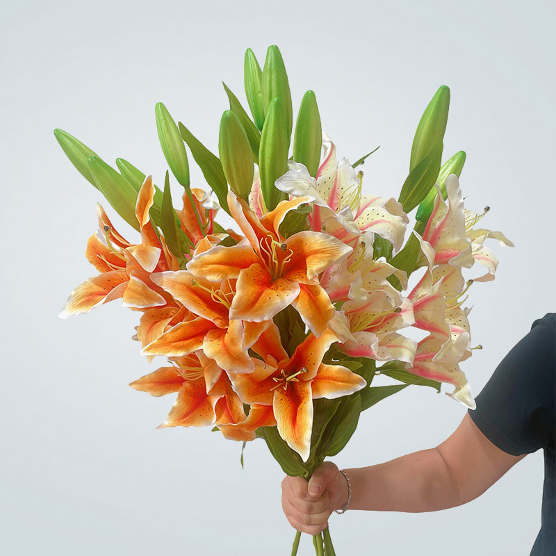 塑胶百合花仿真花装饰花