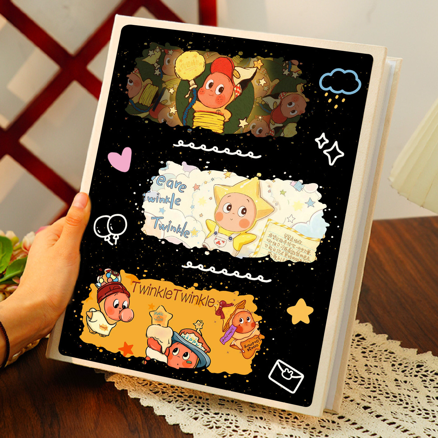 星星卡通插页大容量宝宝相册