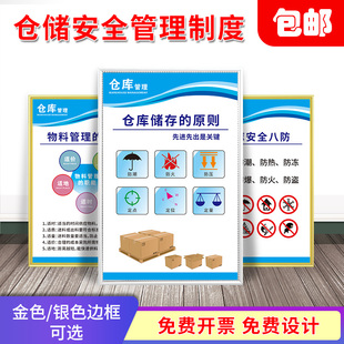 仓储管理制度仓库库房八防守则职责物料标准化管理仓库管理人员岗位职责原则细则标识牌提示牌规章制度广告牌