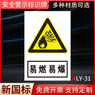 易燃易爆警示牌仓库标识牌危险品消防标识标牌安全生产标语工地施工禁止吸烟提示牌警示标识贴严禁烟火标识牌