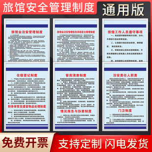 旅馆管理制度宾馆旅店旅馆消防安全管理制度宾馆酒店消防安全检查KT板住宿登记未成年人五必须标识提示广告牌