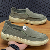 男 舒适百搭驾车鞋 2026潮流男鞋 软底轻便防滑透气布面一脚蹬休闲鞋