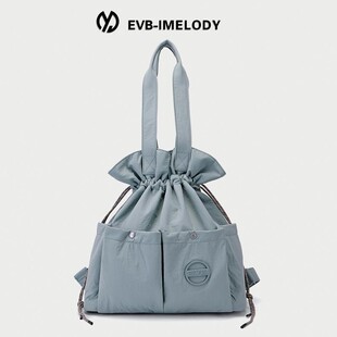 EVB188时尚休闲抽绳包百搭ins韩版双肩包女束口森系文艺单肩包