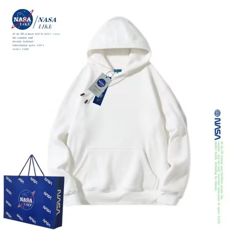 NASA连帽卫衣男童女童幼儿园小学生初中生班服定制纯色加绒儿童装