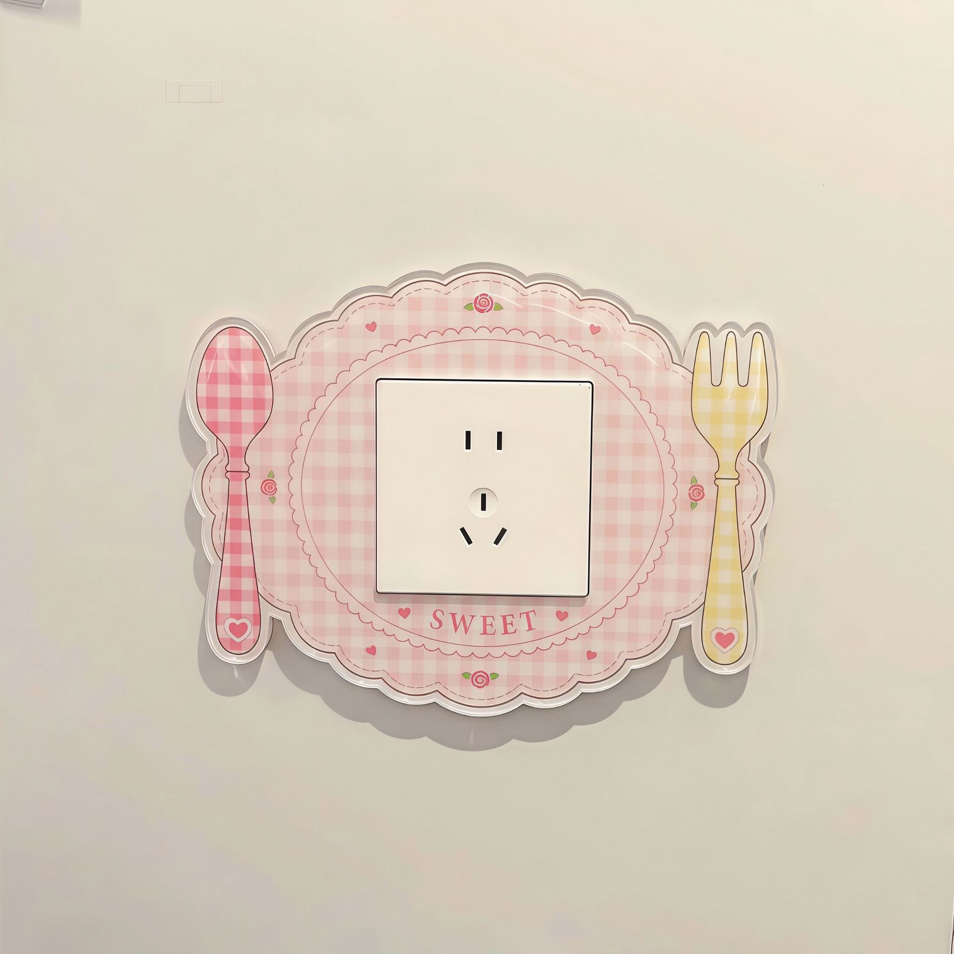 料理厨王!亚克力开关边框套厨房开关面板装饰可爱插座外框保护套