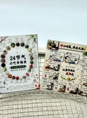 24节气必吃食物表从十二时辰养生大法必吃食物磁吸冰箱贴普及知识
