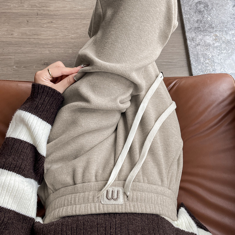 窄版阔腿裤女春秋2025新款高腰垂感大码胖mm宽松显松紧腰瘦直筒裤