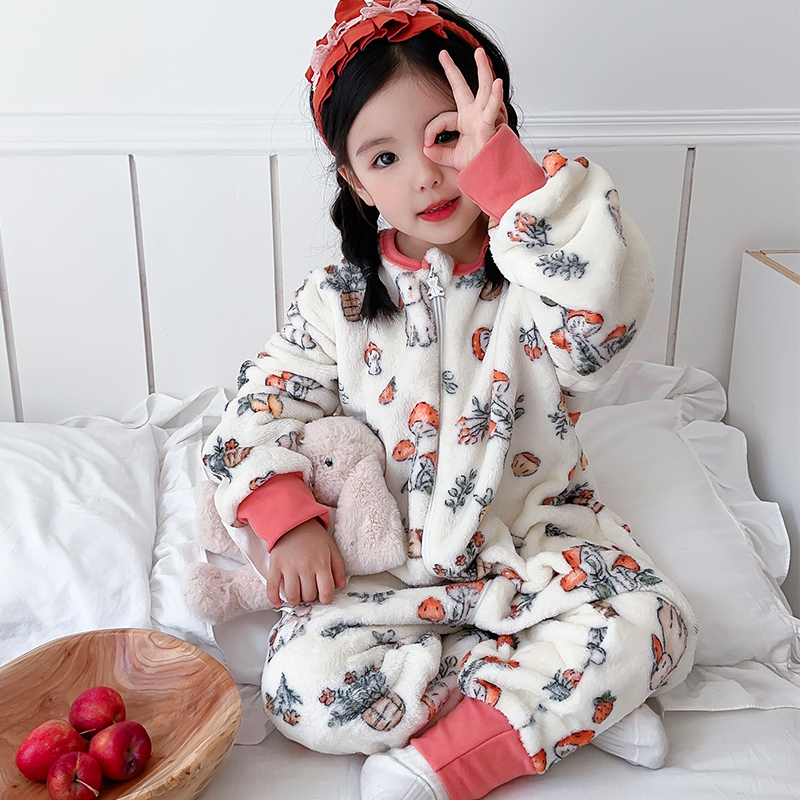 大门牙姐姐连体睡衣双面法兰绒