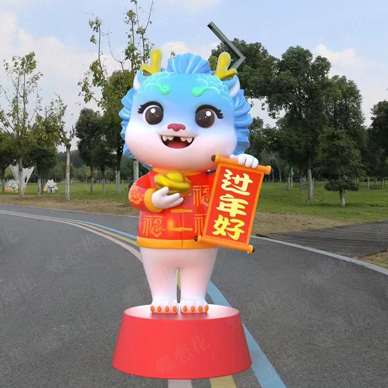 玻璃钢卡通动物雕塑 商场游乐园卡通公仔形象摆件 景观玩偶雕塑