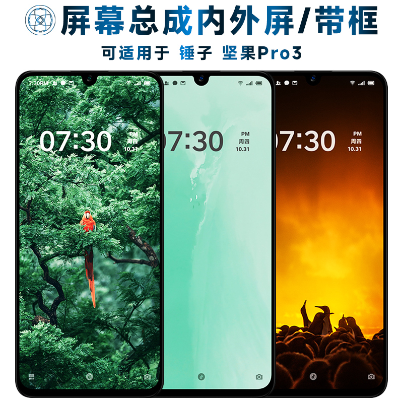 盾令屏幕总成可适用于锤子坚果pro3屏幕总成带框坚果Pro3触摸屏液晶屏AMOLED显示内外屏一体屏手机屏电池中框 3C数码配件 手机零部件 原图主图