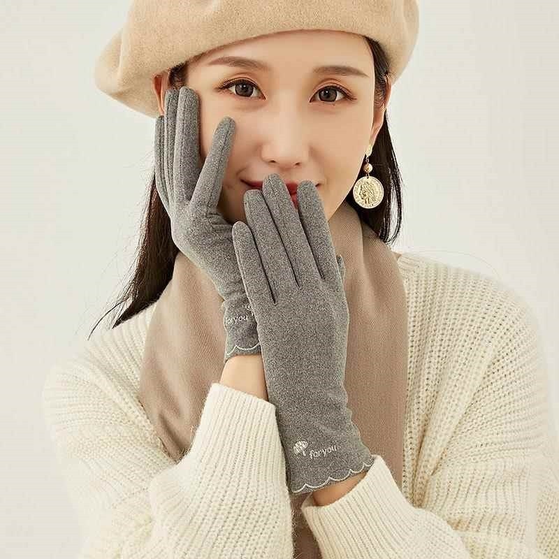 秋季骑行手套保暖女春薄款单层德绒弹力触屏开车冬季办公室写打字