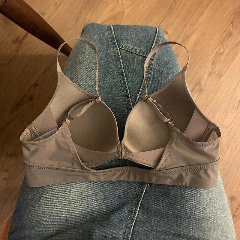 咖色前扣内衣无钢圈无痕小胸聚拢防下垂收副乳内衣文胸不空杯胸罩