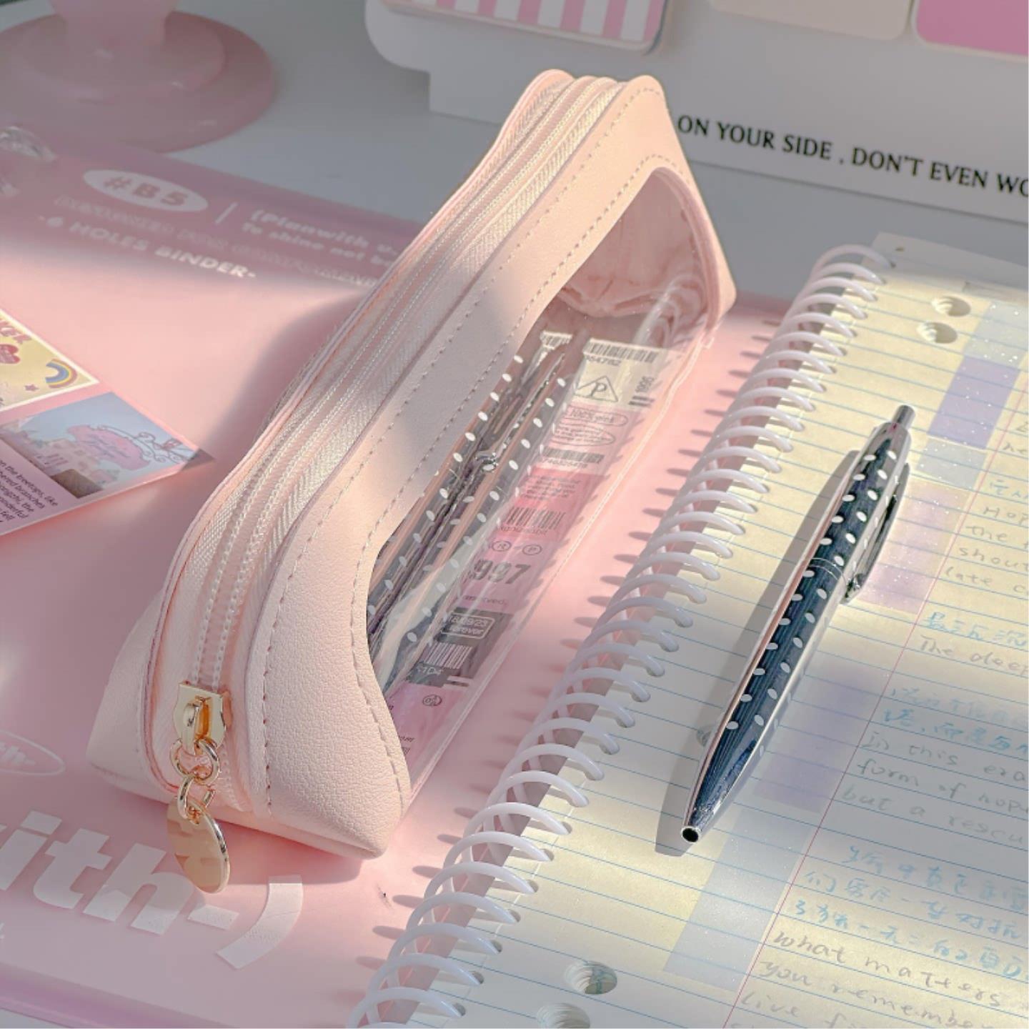 透明笔袋高颜值ins风女生2026年超火文具盒大学生开学简约透明袋