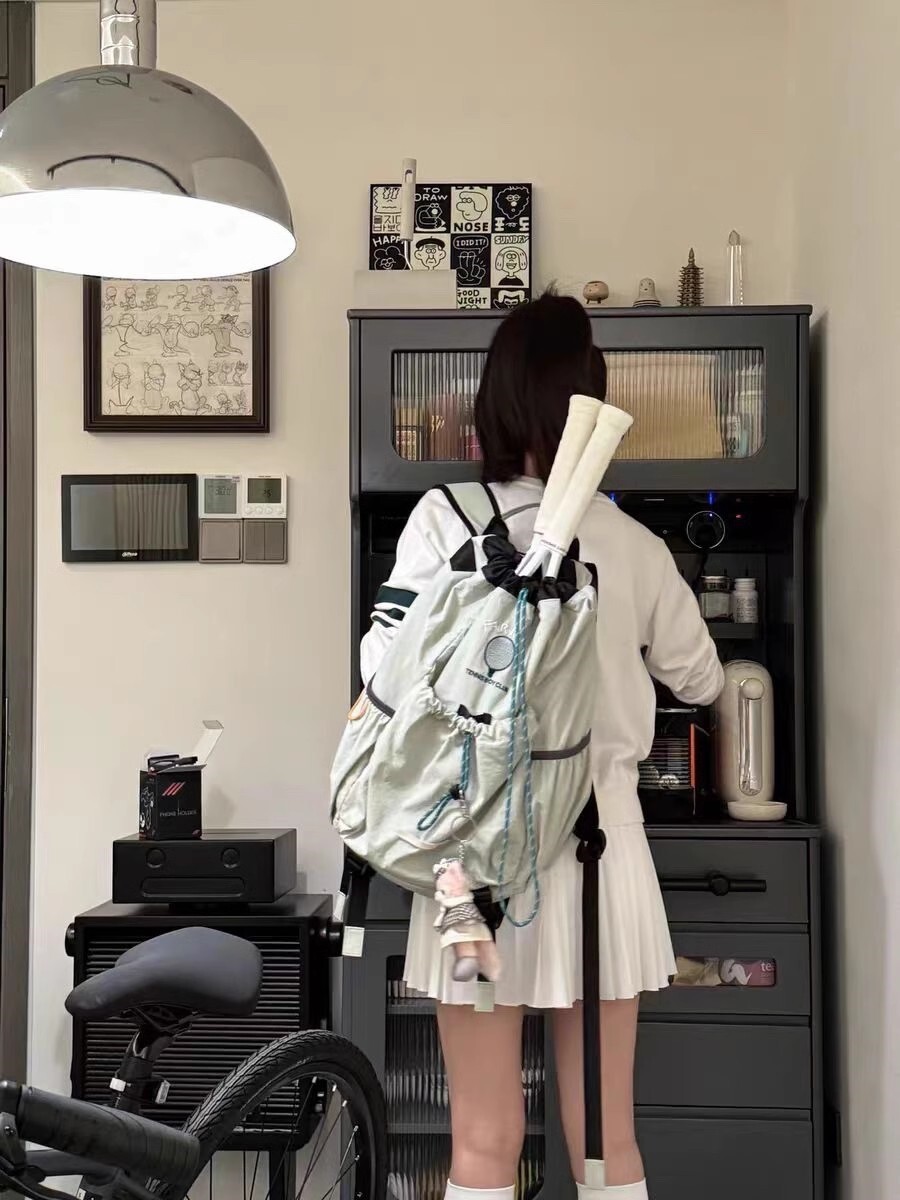 羽毛球包薄荷曼波色男女网球拍背包轻便运动旅游大容量抽绳双肩书