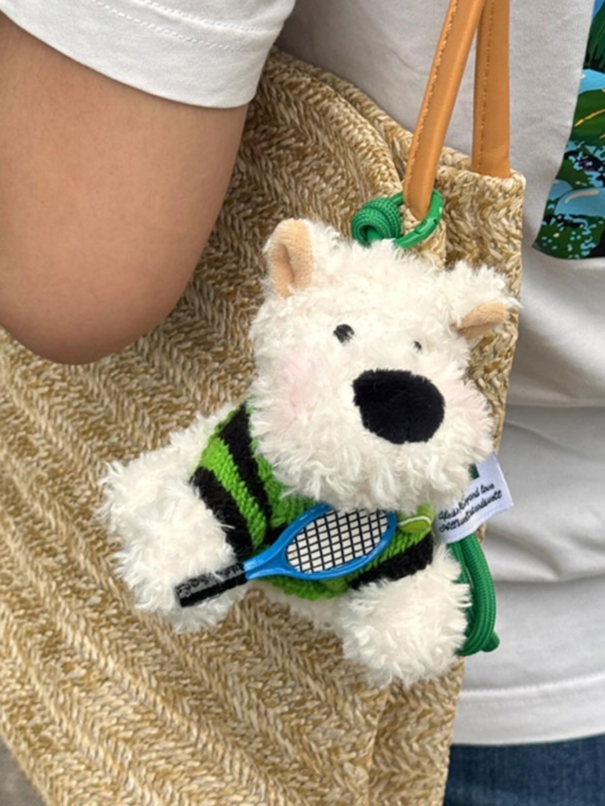 网球西高地挂件潦草小狗书包挂饰毛绒玩偶背包钥匙扣包包可爱公仔