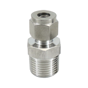 304不锈钢卡套接头 终端直通外丝铜管ZG/NPT/M/G1/4 1/2 Φ6 8 10