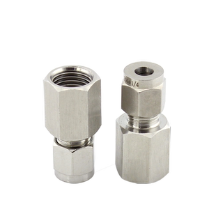 316不锈钢卡套内丝接头气源转内牙直接直通压力表铜管G NPT M螺纹