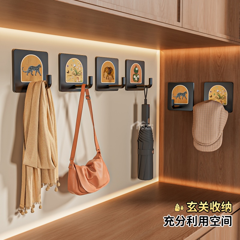 强力承重粘胶免打孔挂衣帽粘钩