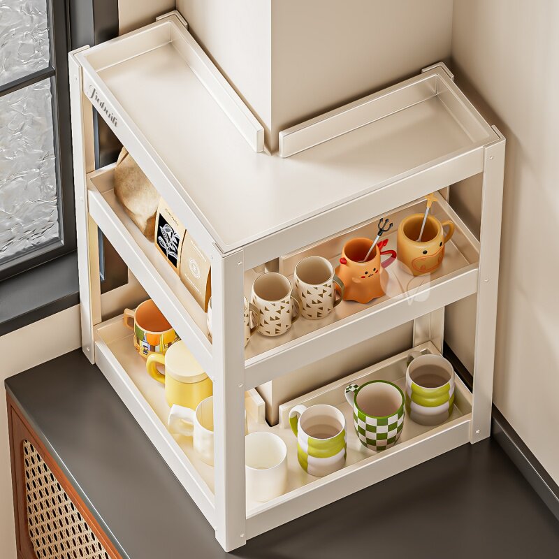 桌面转角置物架杯子收架水杯架咖啡角布置餐边柜餐桌放置架杯架柜