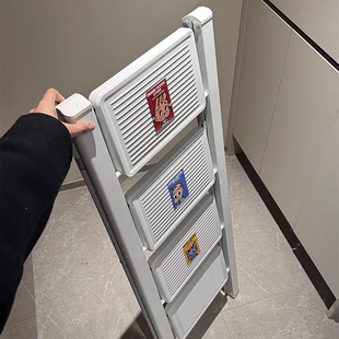 新家的100个快递奶油风卡通家用折叠梯子不占空间送朋友搬家礼物